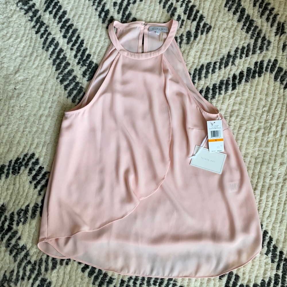 1. State Pink Taffeta sleeveless blouse